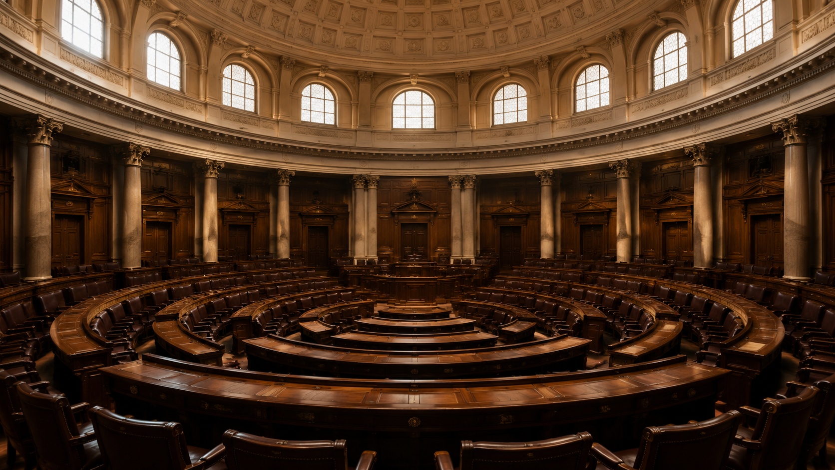 An empty classical circular hall sample image
