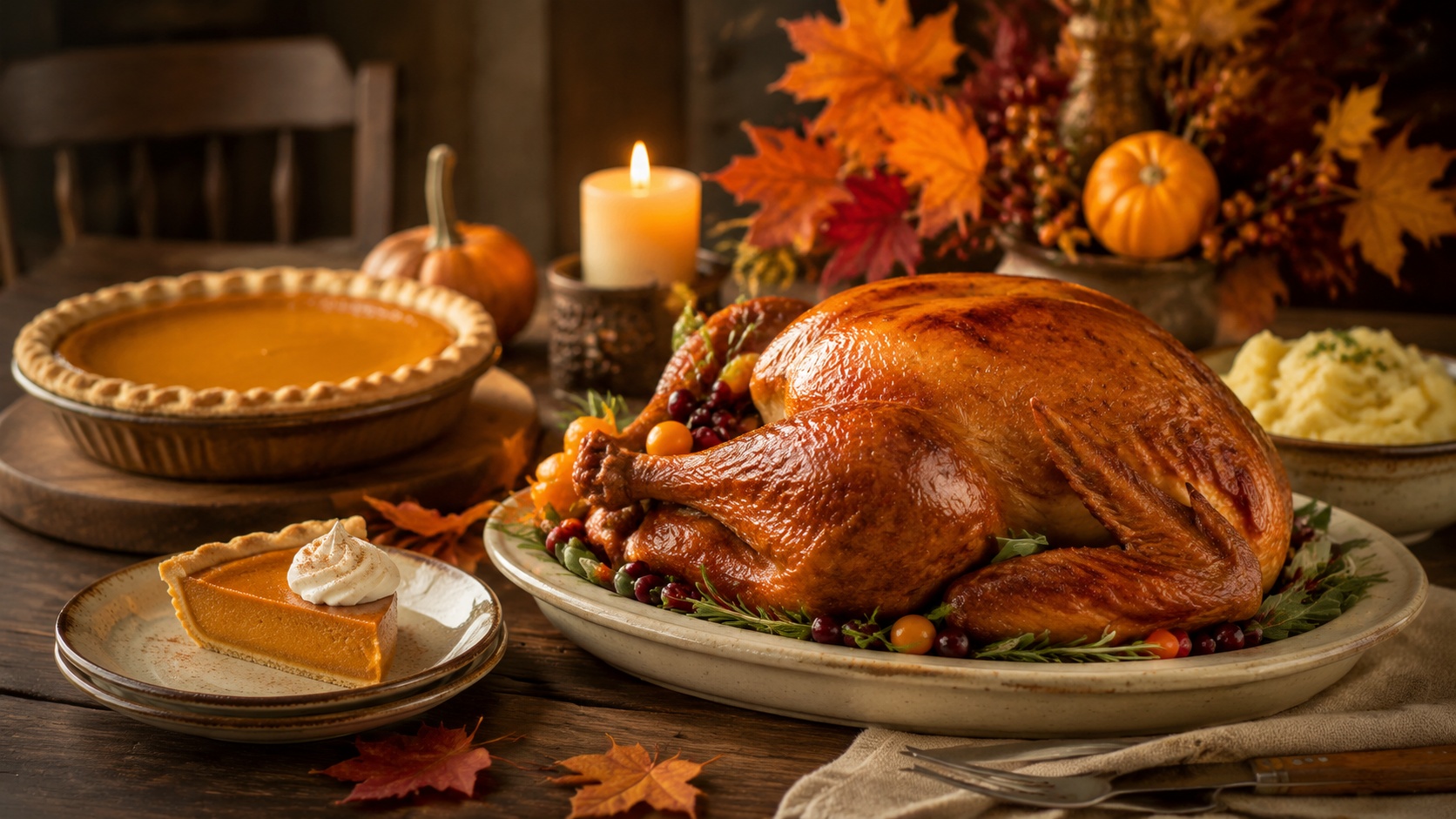 Rustic dining table with roasted sample image