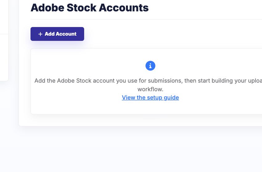 Adobe Stock account management page
