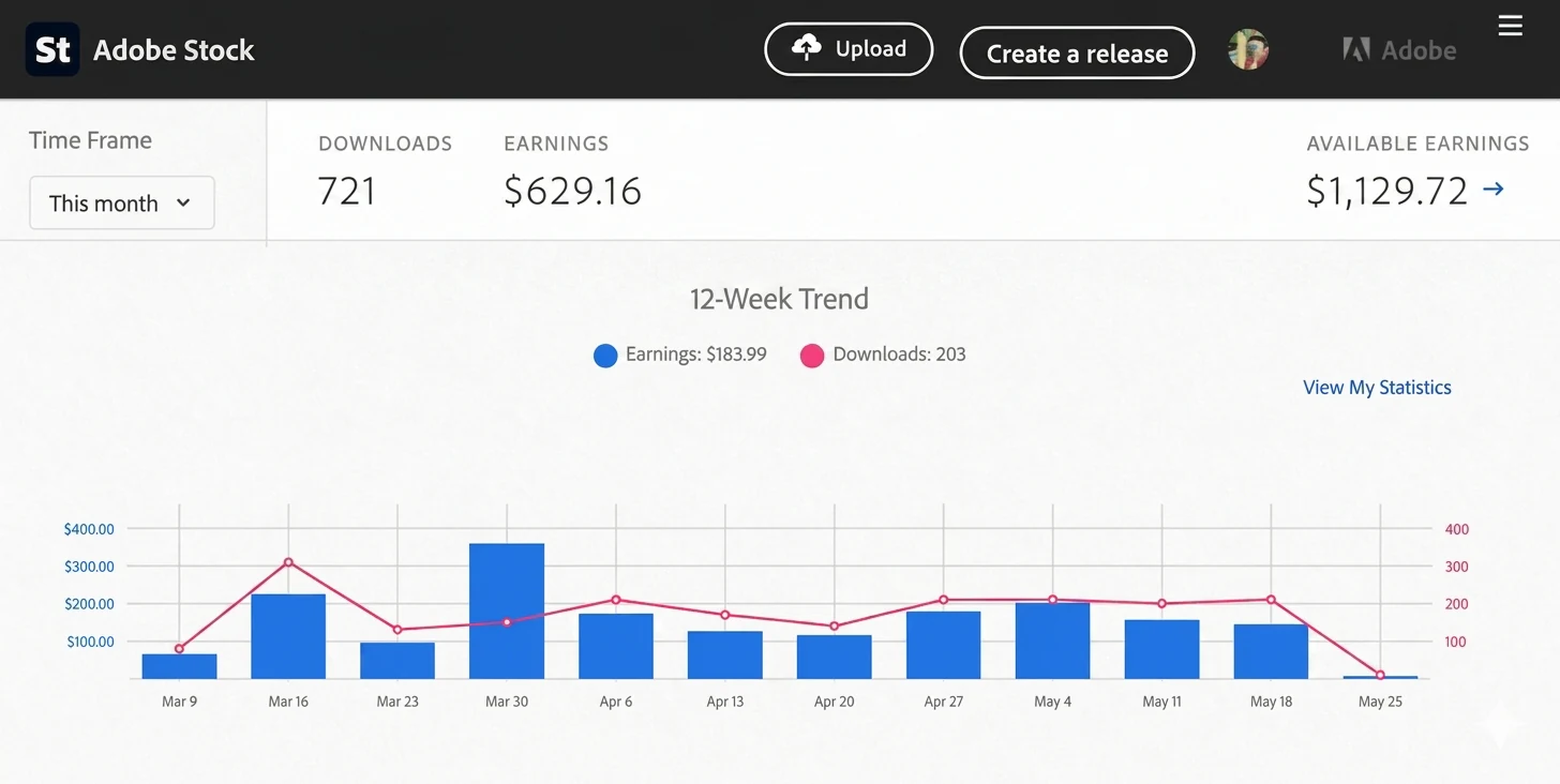 Adobe Stock revenue screenshot